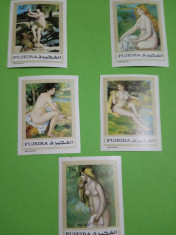 FUJEIRA, PICTURA NUD - SERIE COMPLETA MNH IMPERF. foto