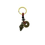Amuleta breloc feng shui din metal cu broasca raioasa si monede
