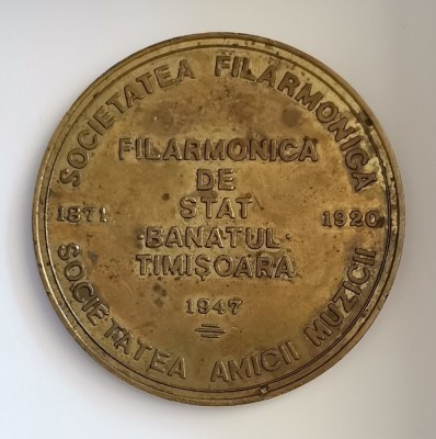 SV * FILARMONICA De STAT BANATUL TIMISOARA * SOCIET. AMICII MUZICII 1871 - 1920 foto