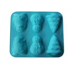 Forma silicon 6 cavitati, Turta dulce, Prajituri, Briose, Albastru, 29 cm, 273COF