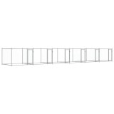 Cumpara ieftin Cusca pentru caini cu usi, gri, 12x2x1,5 m, otel galvanizat