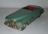 Jucarie veche tabla masinuta Distler Wind Up Green Convertible Ford Toy Car Made in US Germany