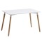 Masa bucatarie si living AB673, blat MDF, picioare lemn, 4 persoane, alb