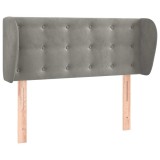 Cumpara ieftin Tablie de pat cu aripioare gri deschis 83x23x78/88 cm catifea