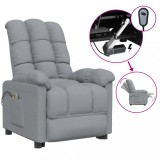 VidaXL Fotoliu de masaj rabatabil electric, gri deschis, textil