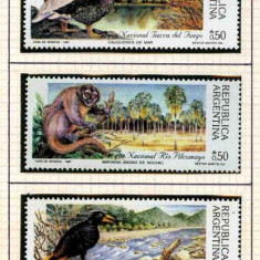 ARGENTINA-1987-PARCUL NATIONAL-FAUNAI-Pasari-Reptile-animale Serie de 5 timbre