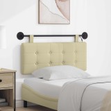 vidaXL Tăblie de pat suspendată Cu lumină LED Crem Piele artificială 3424399