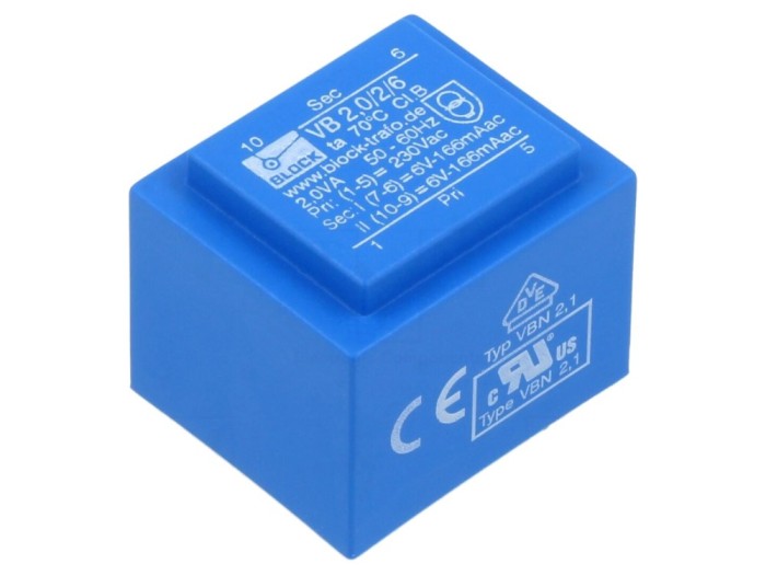 Transformator &icirc;ncapsulat 2VA, 230VAC