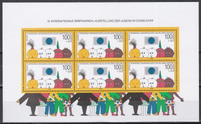 Germania 1990-A 10-a Expoziție Internațională de Timbre pentru Tineret, Bloc,MNH foto