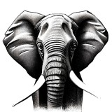 Cumpara ieftin Sticker decorativ, Elefant, Negru, 62 cm, 8301ST, Oem