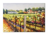 Cumpara ieftin Tablou peisaj podgorie, vita de vie, pictat manual, Colt de rai, 100x70cm ulei pe panza in cutit efect 3D