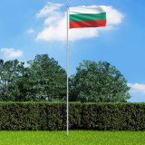 Drapel Bulgaria și st&acirc;lp din aluminiu, 6 m, vidaXL
