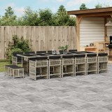 vidaXL Set mobilier de grădină cu perne 17 piese gri deschis poliratan 3211727