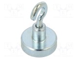 Magnet fix ferită 18N 16mm cu c&acirc;rlig ELESA GANTER