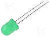 Dioda LED, 8mm, verde, 20...70mcd, 20mA, 2,2...2,5V, KINGBRIGHT ELECTRONIC - L-793GD