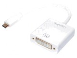 Adaptor USB C la DVI-I 140mm HDCP 1.3 USB 3.0, Logilink