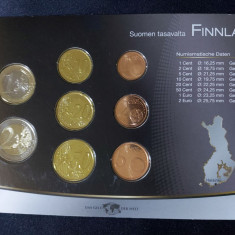 Euro set - Finlanda 1999 - 2010 de la 1 cent la 2 euro, 8 monede