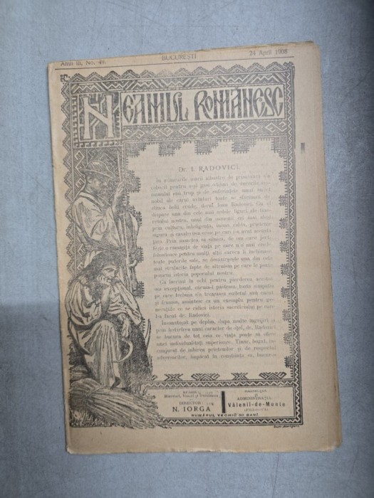 Neamul romanesc nr. 49/24.04.1908 - Director N. Iorga