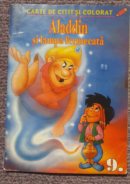 Aladdin si lampa fermecata, carte de citit si colorat