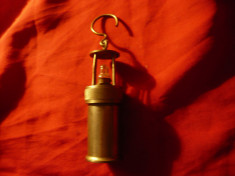 Miniatura Lampa de Miner , veche , alama ,h=11 cm foto