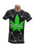 Tricou barbatesc imprimeu frunza - XXL