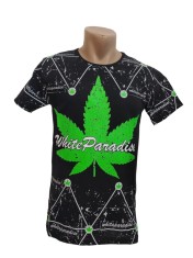 Tricou barbatesc imprimeu frunza - XL