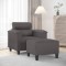 vidaXL Fotoliu canapea cu taburet, gri, 60 cm, piele ecologică 3201239