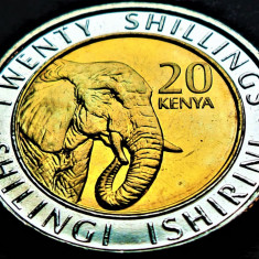 Moneda exotica bimetal 20 SHILING - KENYA, anul 2018 * cod 597 = UNC