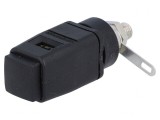 Clemă de laborator neagră 70VDC 16A nichel 33VAC