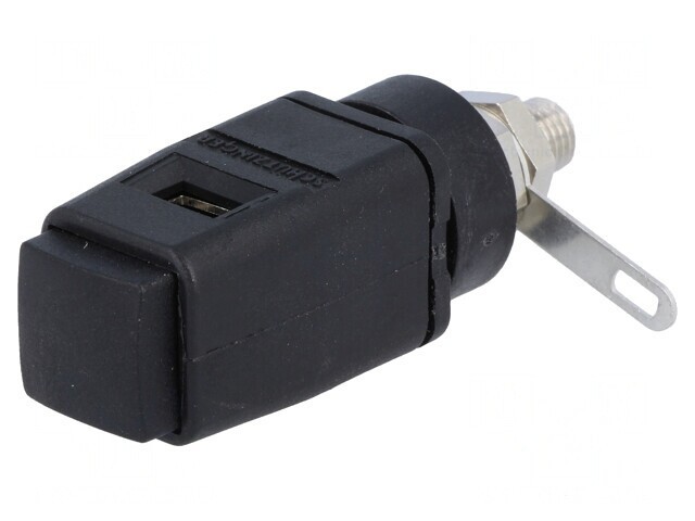 Clemă de laborator neagră 70VDC 16A nichel 33VAC