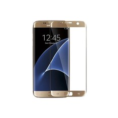 Folie protectie Samsung Galaxy S7 Edge Premium 3D cu sticla securizata , Full Cover, Gold