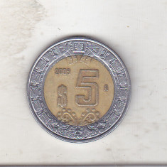 bnk mnd Mexic 5 pesos 2005 , bimetal