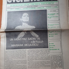 ziarul evenimentul anul 1,nr. 2 din 26 februarie-1 martie 1990-mariana niculescu