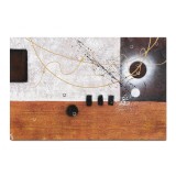 Tablou abstract pictat manual living, birou, Calatorie in spatiu 2, 90x60cm ulei pe panza efect 3D, gata de agatat pe perete