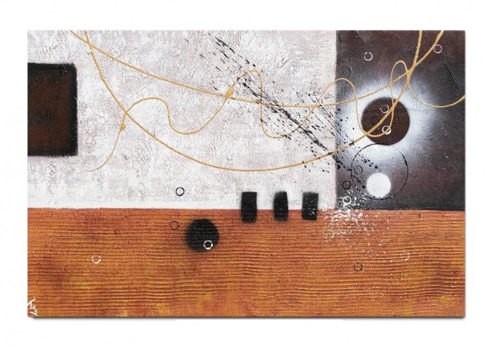 Tablou abstract pictat manual living, birou, Calatorie in spatiu 2, 90x60cm ulei pe panza efect 3D, gata de agatat pe perete