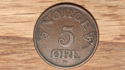 Norvegia - moneda mare de colectie - 5 ore 1953 bronz - impecabila ! foto