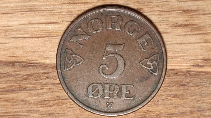 Norvegia - moneda mare de colectie - 5 ore 1953 bronz - impecabila !