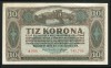 Q722 UNGARIA BANCNOTA DE 10 korona coroane 1920 aproape necirculata aUNC circulata in Transilvania text in limba romana