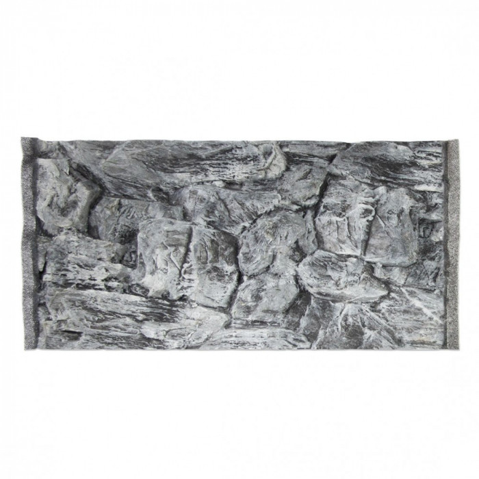 Fundal acvariu 3D 80 x 40 cm &ndash; GRI PIATRĂ