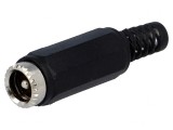 Mufă Alimentare DC Tată 5.5x2.1mm pe Cablu Drept