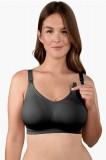 Sutien Alăptare Negru fără Cusături, Fără Armătură Linovit Store M/L. Material Moale Elastic, Deschidere Ușoară, Bretele Ajustabile