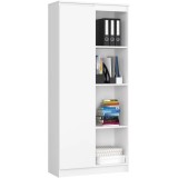 Dulap cu usa si 8 etajere, PAL laminat 16 mm, 80x35x180 cm, alb Household NewTrend