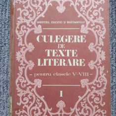 Teodorescu, V. - CULEGERE DE TEXTE LITERARE pentru CLASELE V-VIII, vol. I, 1989