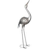 Decoratiune gradina, MagicHome, pasare Macara, metalica, 34x23x111 cm