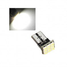 Led bec T10 W5W pozitie 9 smd 3528 culoare alb foto