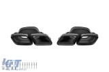 Capace de evacuare de tip A Design negre, potrivite pentru Mercedes Clasa C W205 dupa 2013, Clasa E W213 dupa 2016 Performance AutoTuning