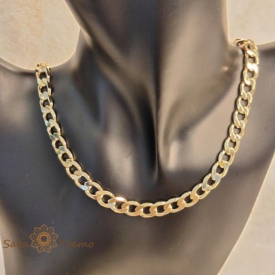 Lant cuban hip hop placat cu aur de 14 K - 50 cm foto