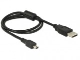 Cablu USB 2.0 A la mini USB 5 pini 0.7m, Delock 82396