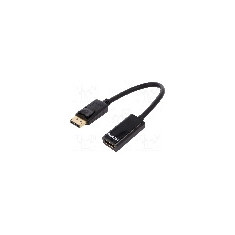 Cablu DisplayPort - HDMI, DisplayPort mufa, HDMI soclu, 150mm, negru, ASSMANN - AK-340400-001-S