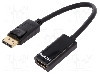 Cablu DisplayPort - HDMI, DisplayPort mufa, HDMI soclu, 150mm, negru, ASSMANN - AK-340400-001-S foto